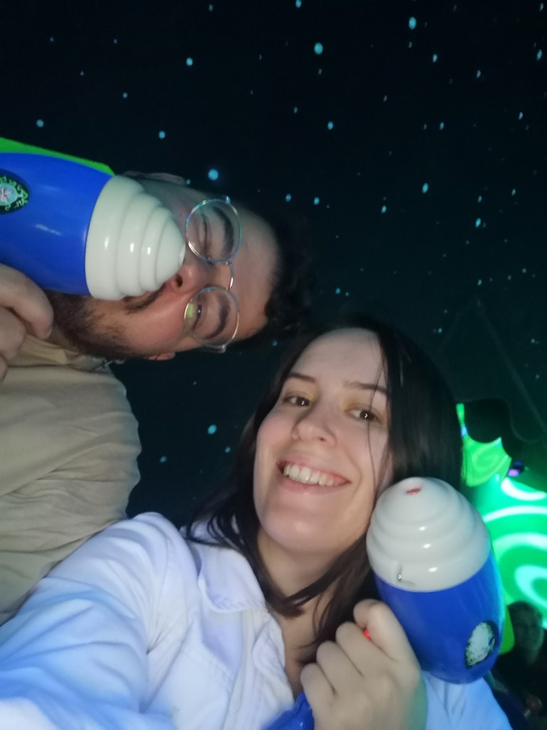 Bruno and I with our Buzz Lightyear laser guns