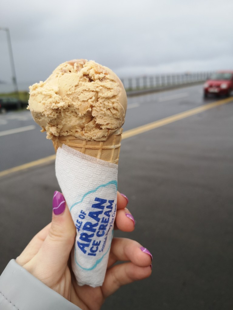 I hold an ice cream cone