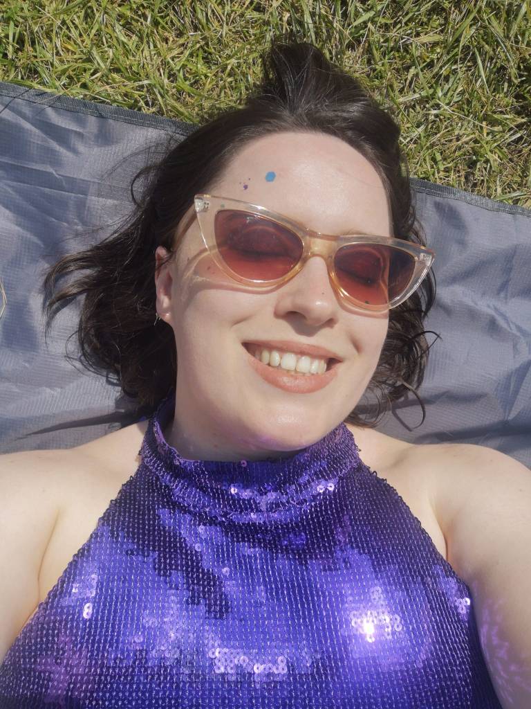 Lying back on the ground with my eyes shut in bliss against the sunshine