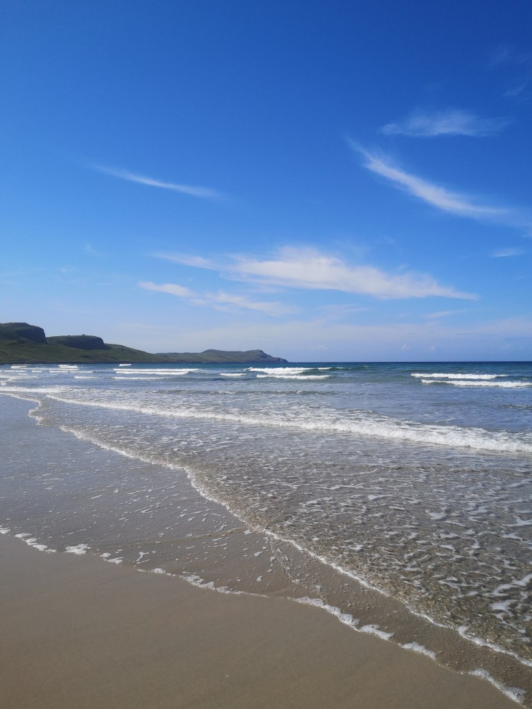Waves come in at the beach