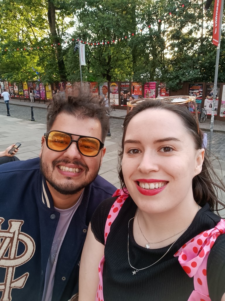 Bruno and I smile for a selfie