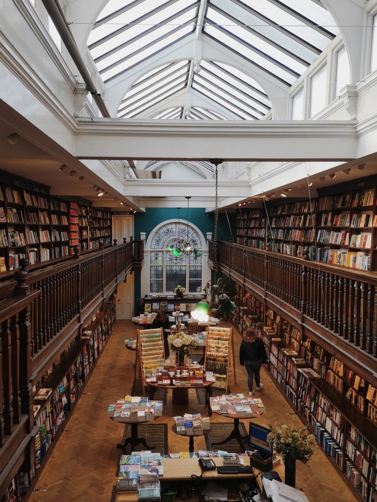 A gorgeous bookshop with a balcony