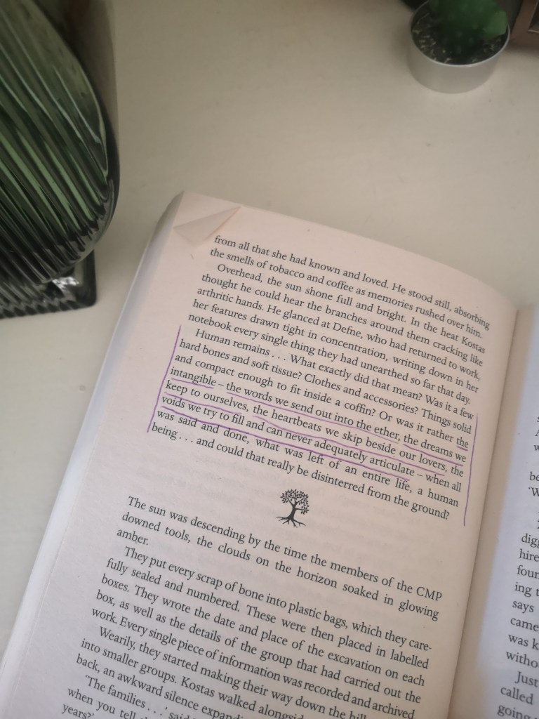 An open book with lines highlighted