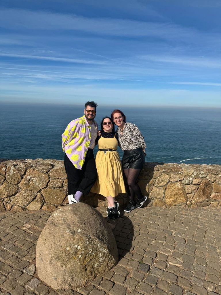 We smile in front of the most west waters of Europe