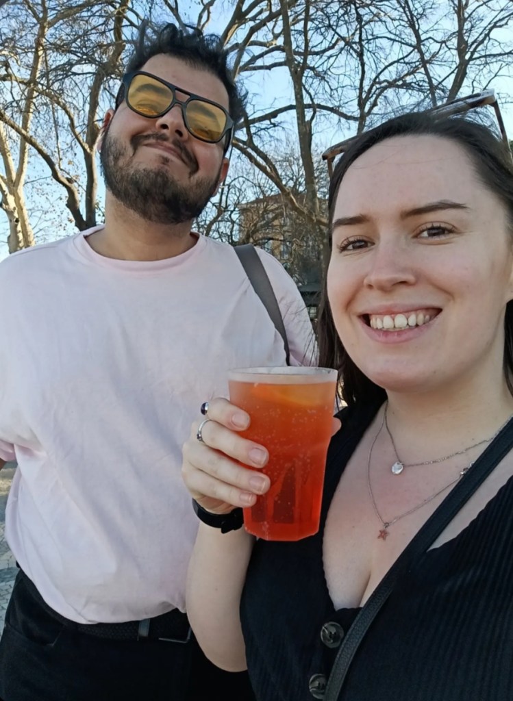 Bruno and I take a selfie with an aperol spritz
