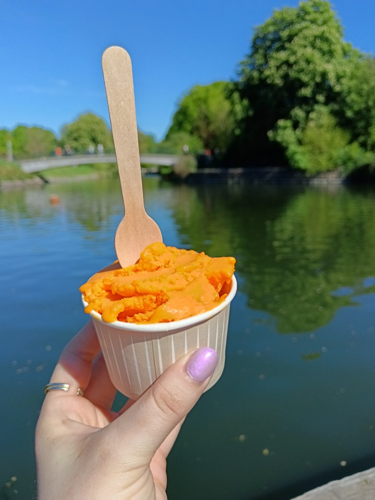 Bright orange sorbet