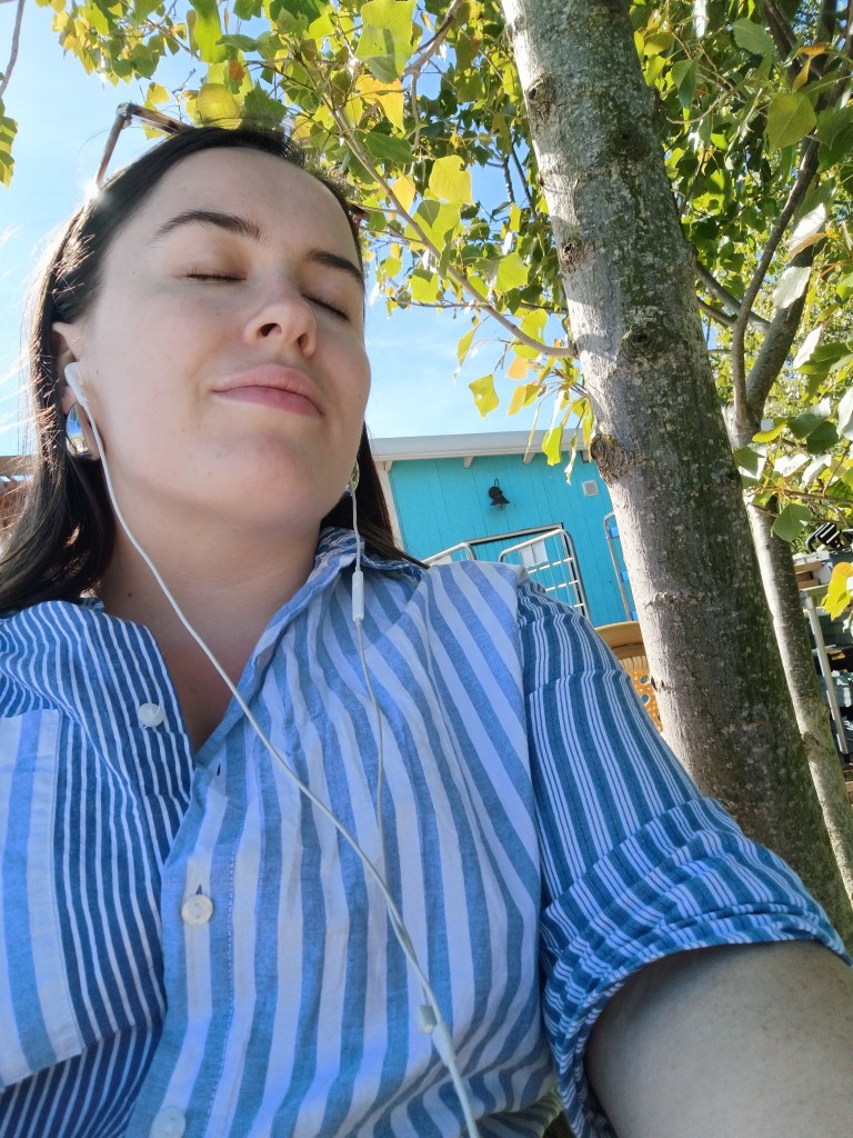 I close my eyes in bliss sitting in the sun