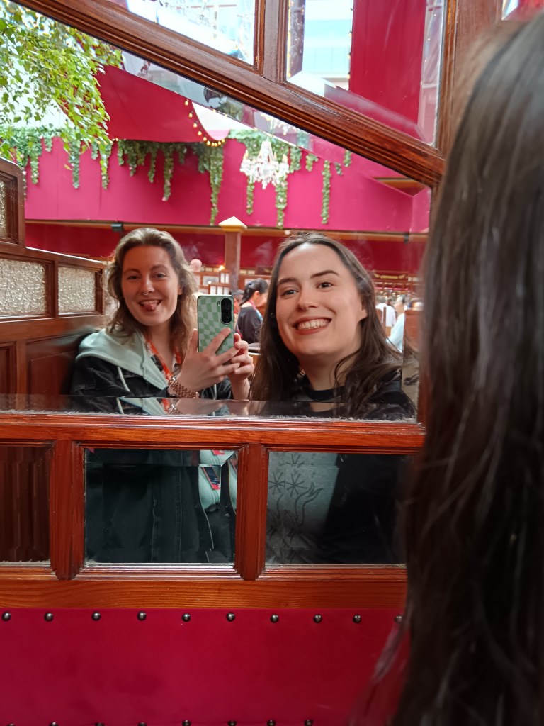 Ejay and I pose for a mirror selfie