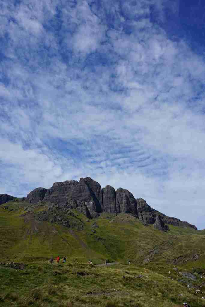 A ridge of rocks on top of a mountain