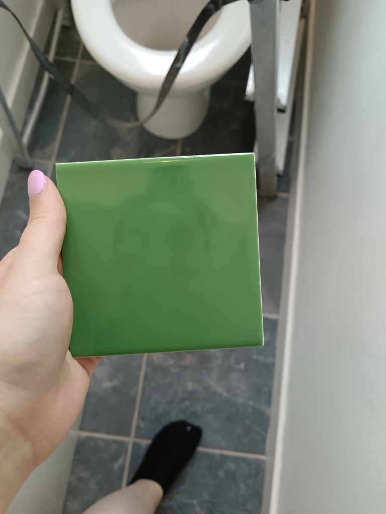 The green tile sample I ended up going with
