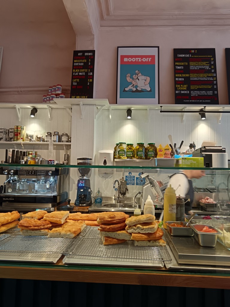 display case of a sandwich shop