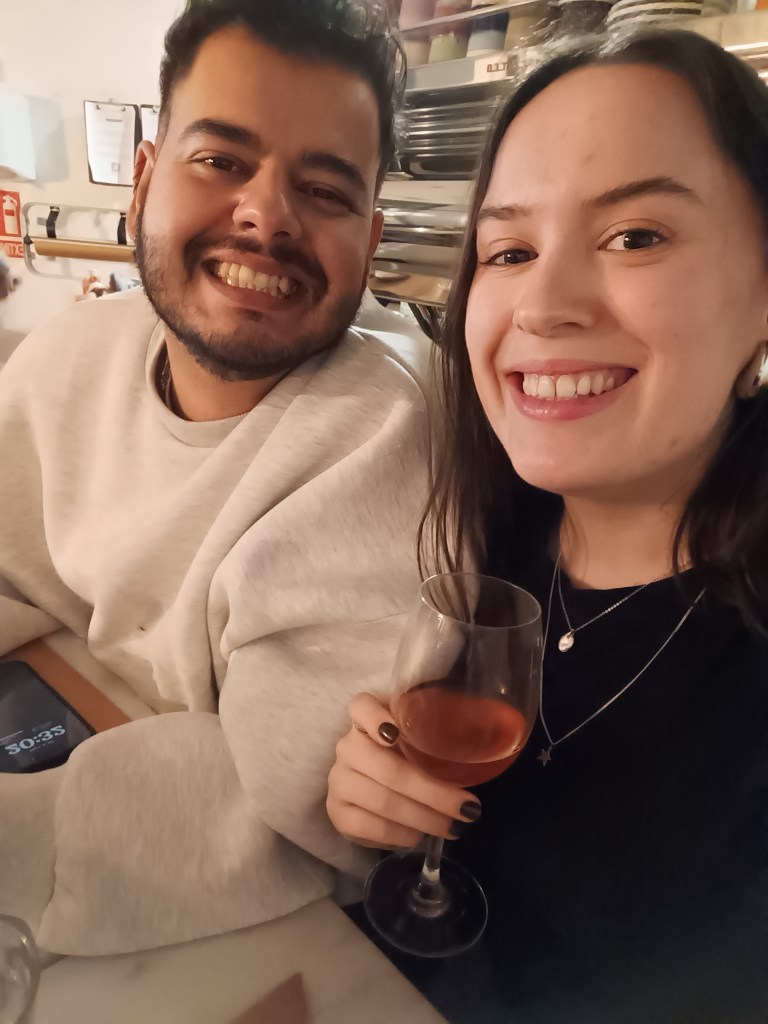 Bruno and I smile for a selfie