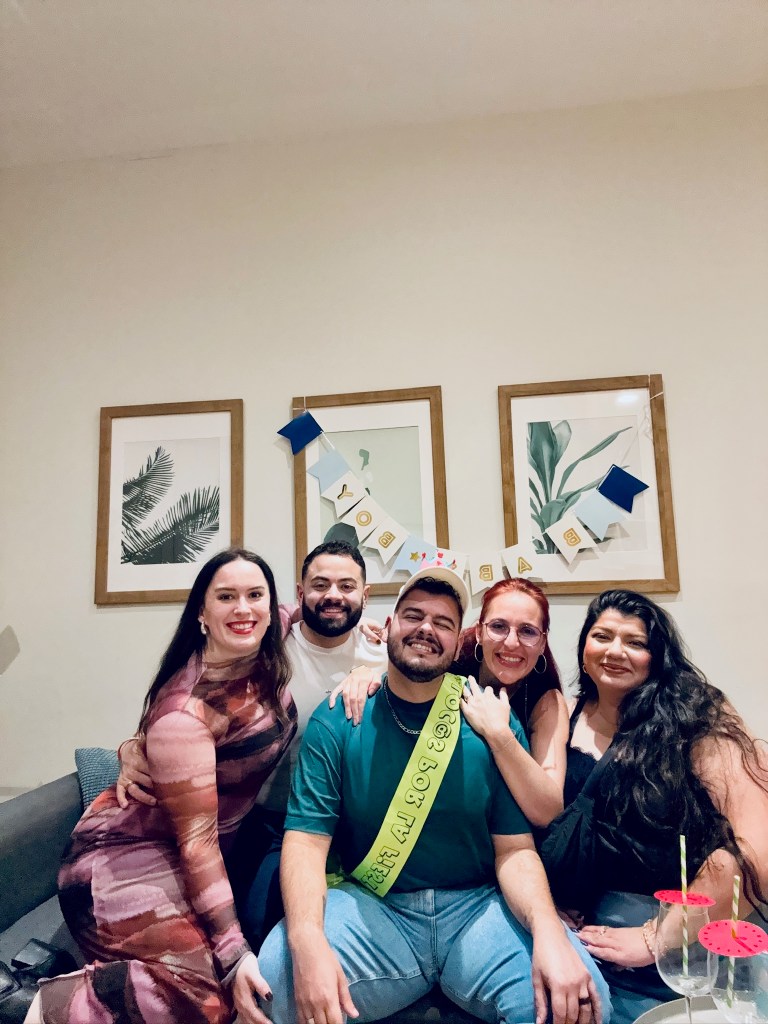 We all smile for a birthday group pic