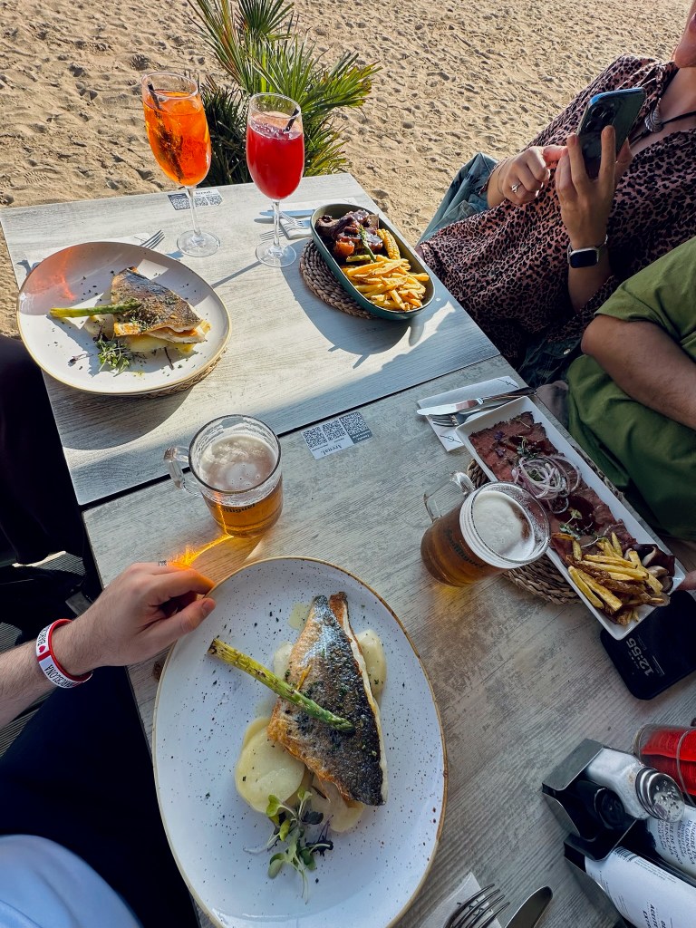 Delicious dinner on the beach