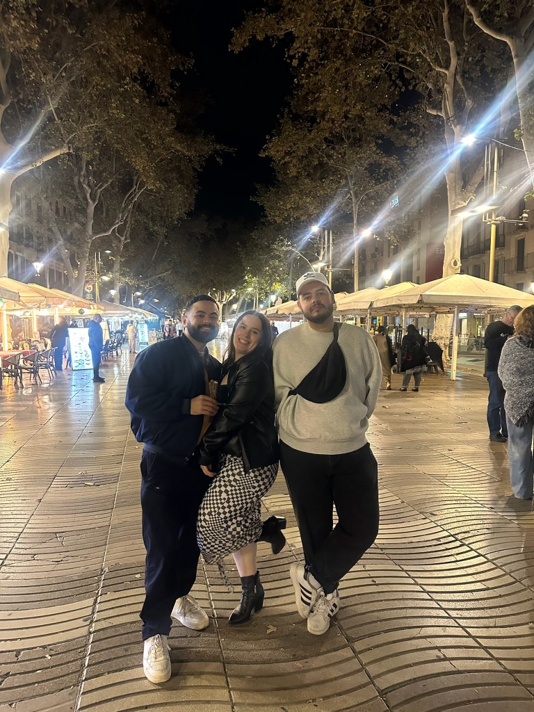 Leo Bruno and I smile on La Rambla