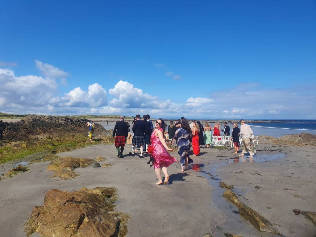 I look back and smile on the beach