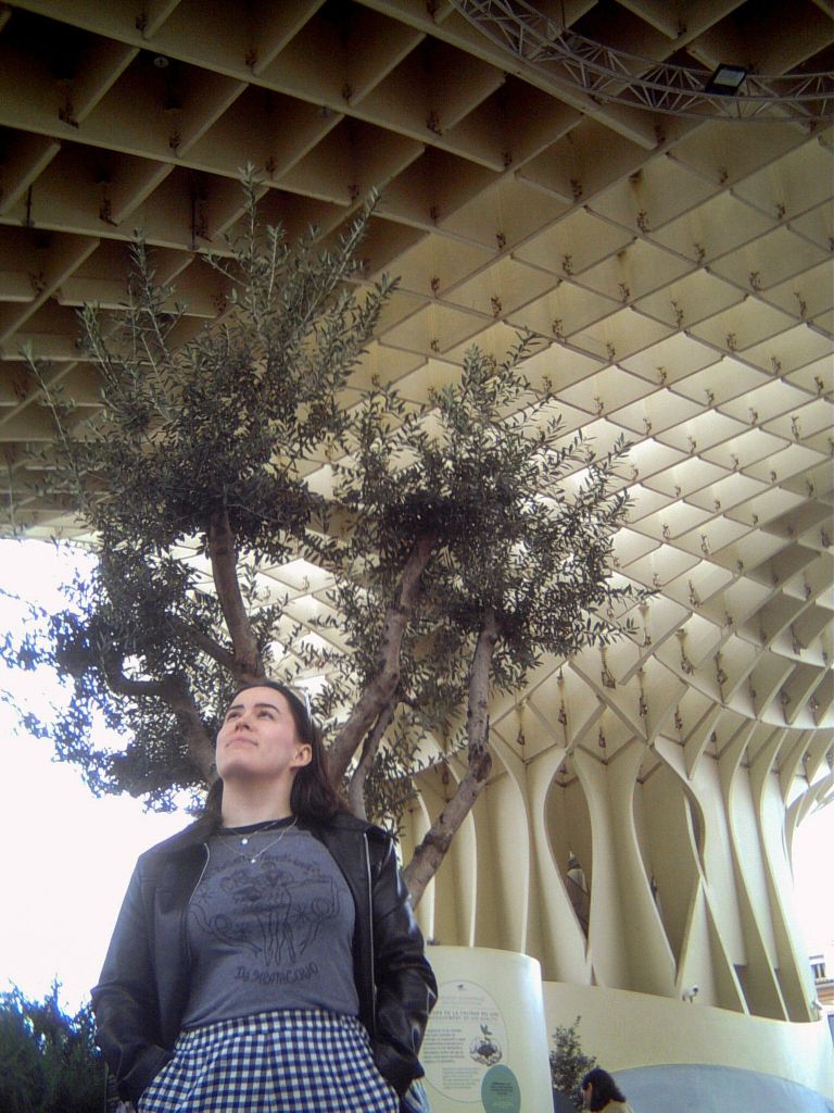 I look up at an architectural structure