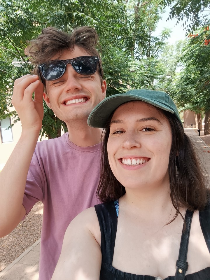 Kit and I smile for a selfie