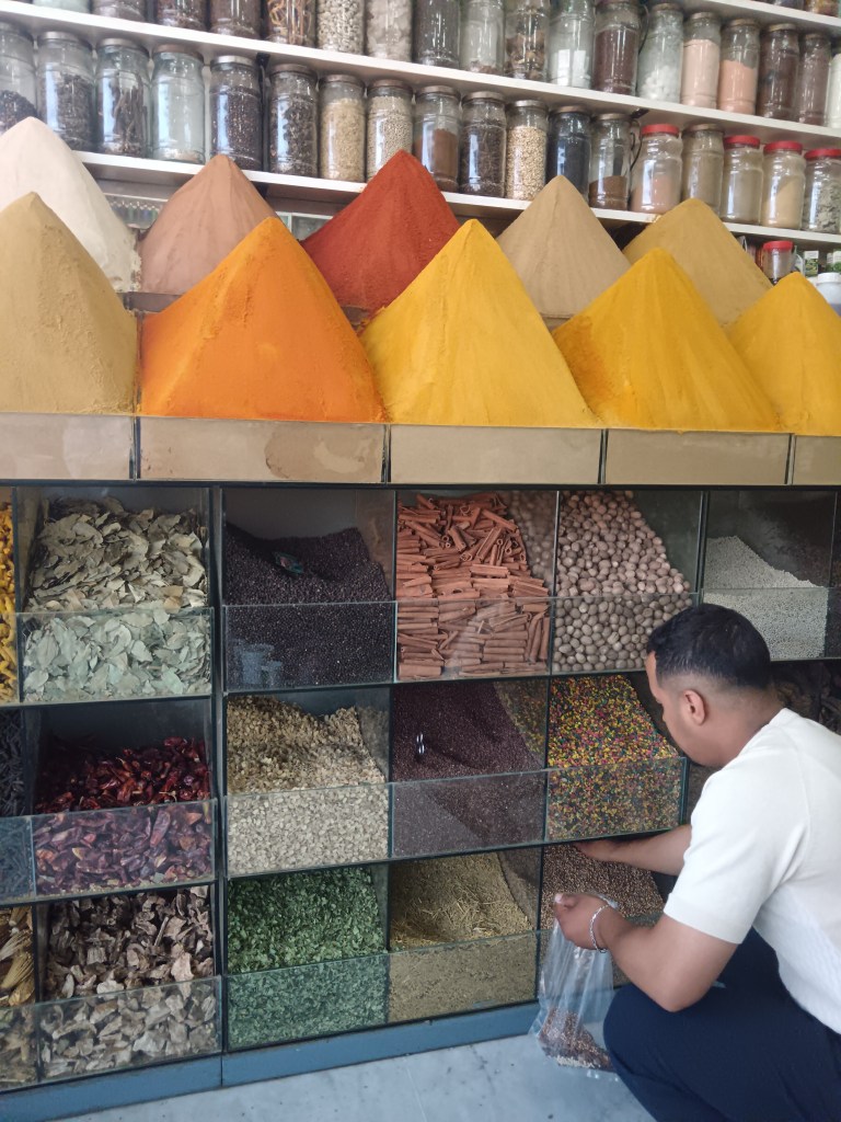 Piles of whole spices