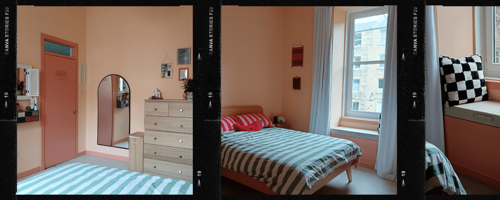 Composite image with glimpses at the new bedroom design