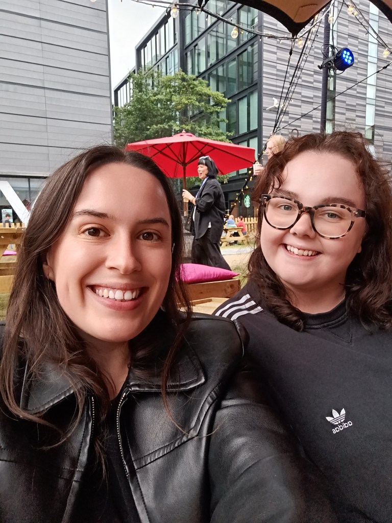 Hope and I smile for a selfie