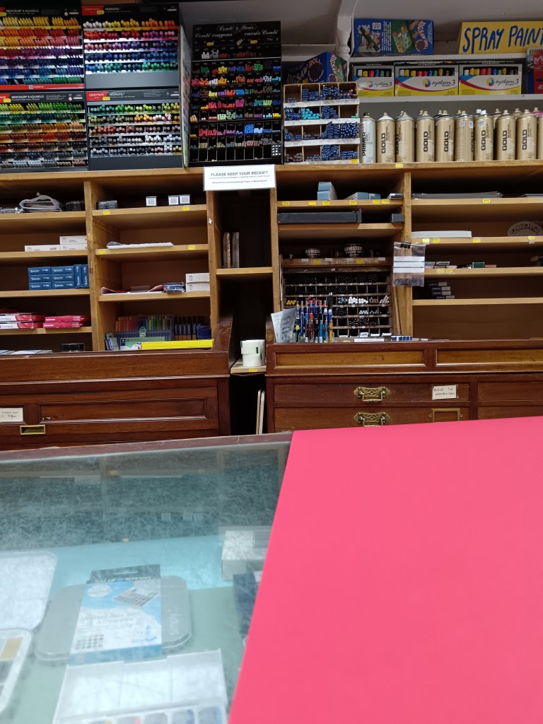 Buying big pieces of card in the art shop