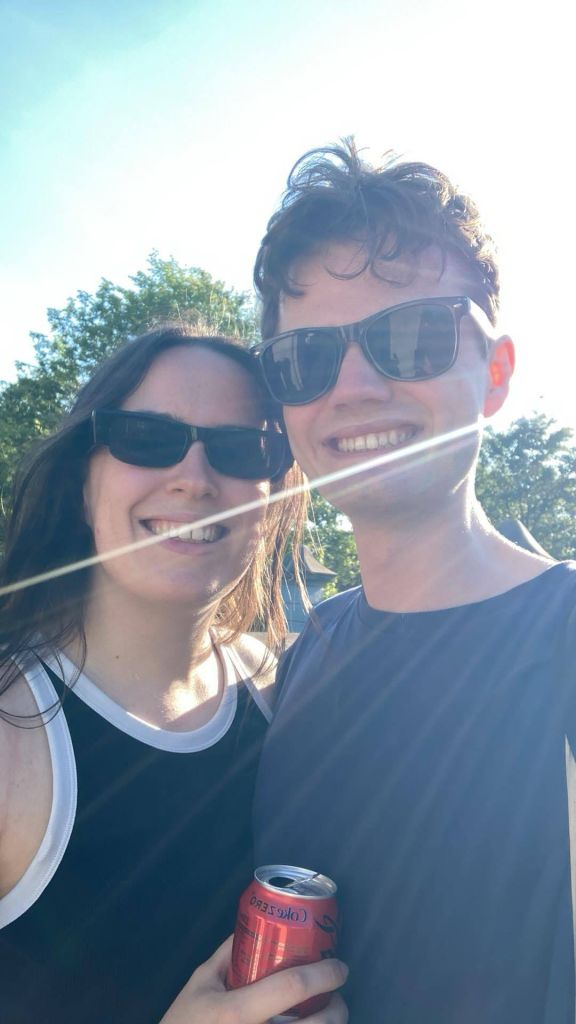 Kit and I smile in a selfie