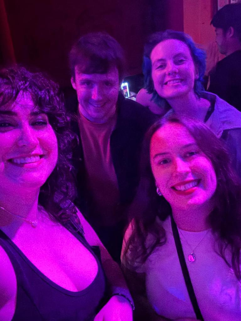 We smile for a selfie while out dancing