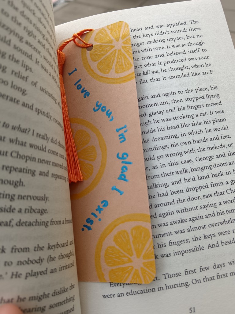 A handmade bookmark