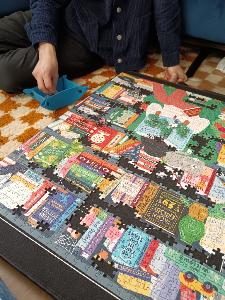 A jigsaw puzzle in progress