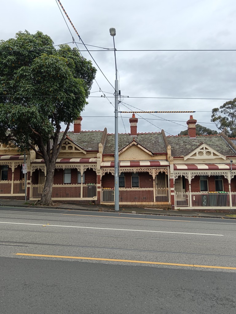 A row of Australian houses with porches