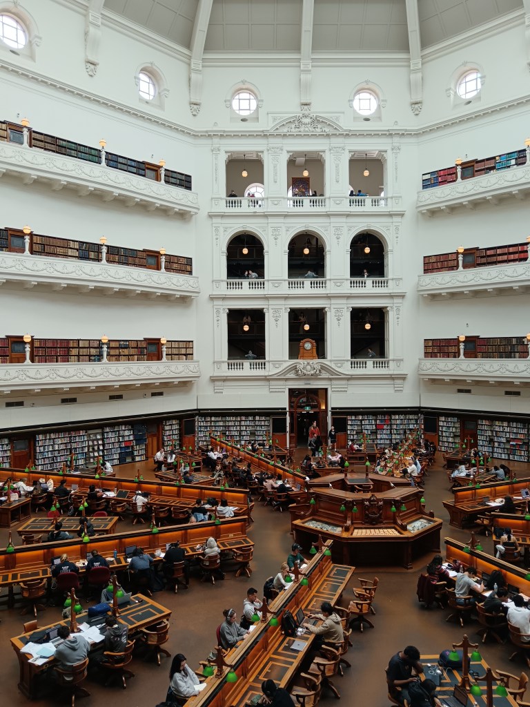 A gorgeous reading room in a library