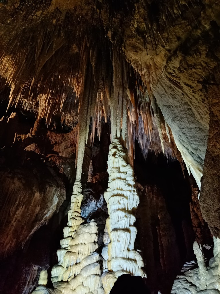 Cool crystals growing inside a cave