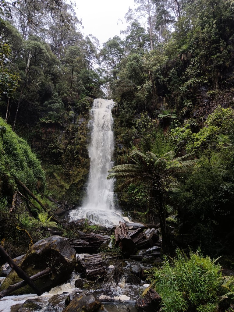 A waterfall in a gorgeous green valley