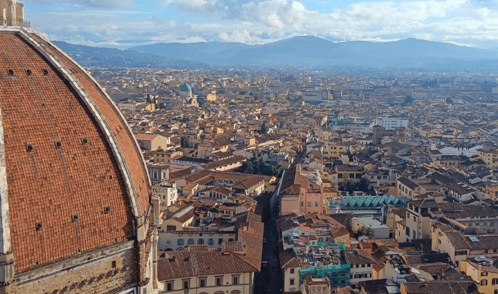The rooftops of Florence under the shadow of the Duomo