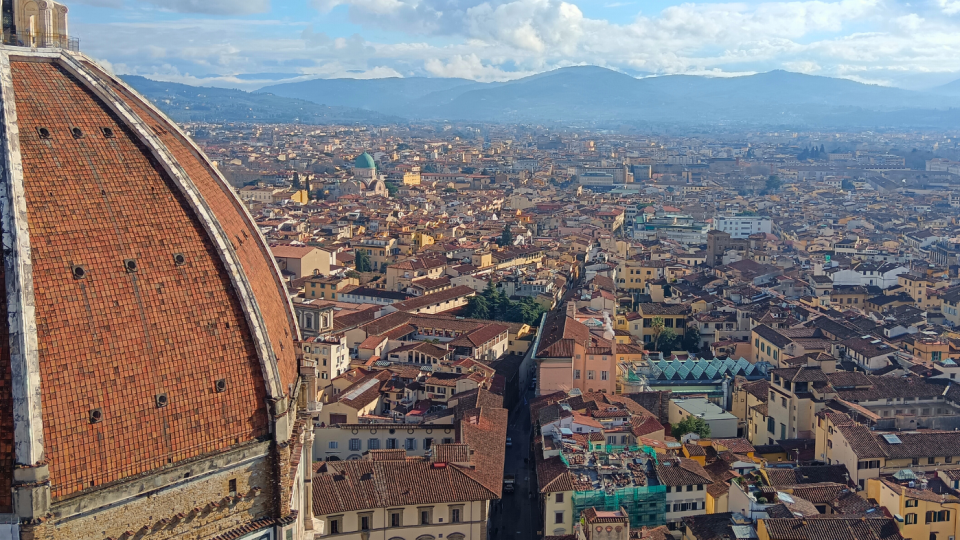 The rooftops of Florence under the shadow of the Duomo