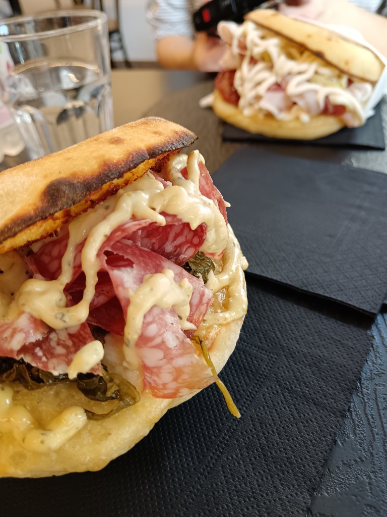 Two delicious pucce sandwiches we're going to dream about