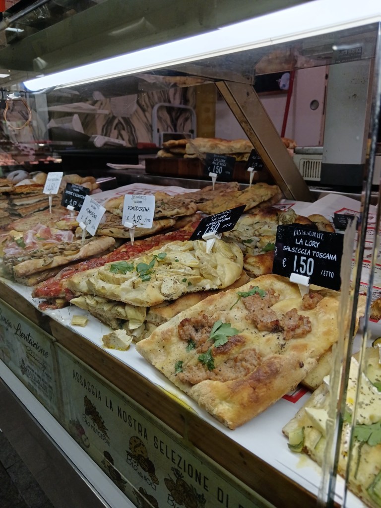 A case with various loaded flatbreads