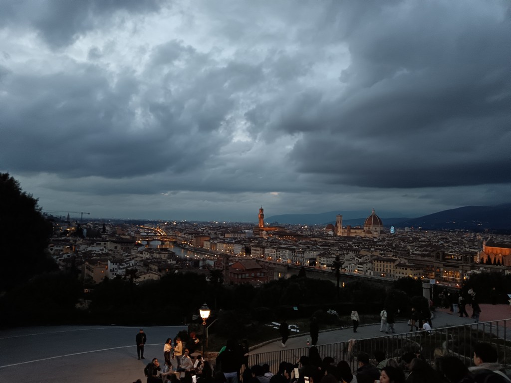 The view of Florence at dusk