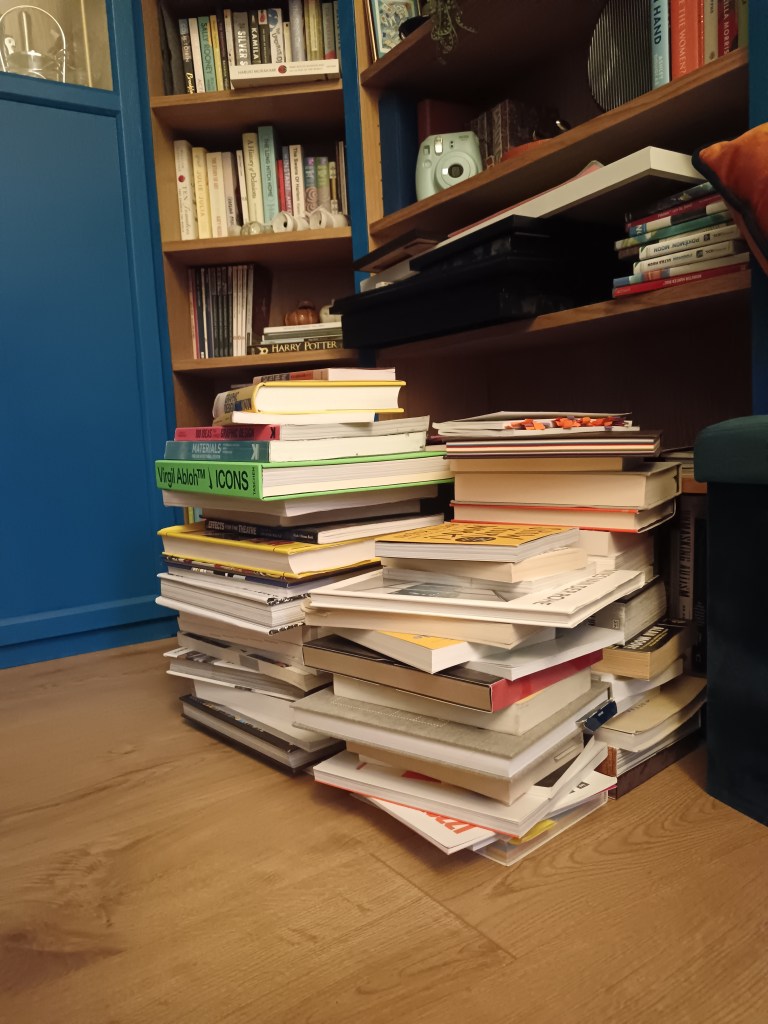 Giant stacks of big books