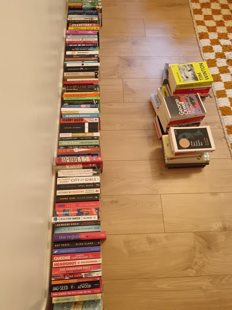 A big row of books in alphabetical order